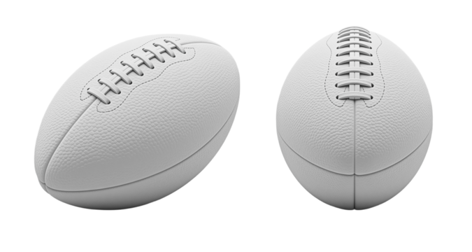 Mockups of an American football  on transparent background