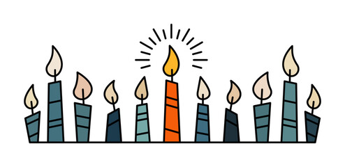 Kerzen in einer Reihe