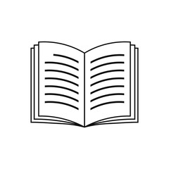Book line icon open pages lines vector sign template