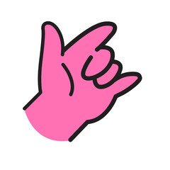 hand with pink rubber glove