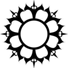 Minimal Black Mandala Floral Design Vector”