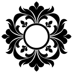 Black Ornamental Floral Frame Vector