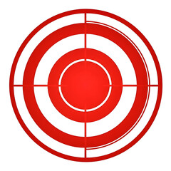 Illustration of a red target isolated on white background for accuracy