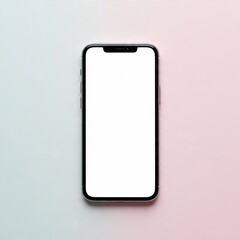 Smartphone Flat Lay with Copy Space on Pastel Background