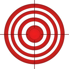 Target with crosshair vector illustration isolated on transparent background