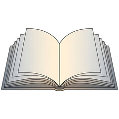 Open book with blank pages isolated on white background for education