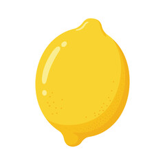 Vibrant yellow lemon illustration with smooth texture – flat illustration