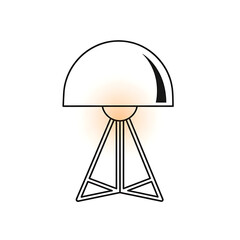 Modern table lamp isolated on white background for interior design concept