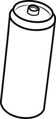 Line drawing of a cylindrical aluminum battery with black outline on white power energy