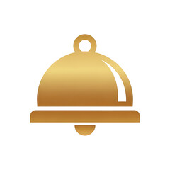 Obraz premium Golden bell isolated on white background for notification and alert concept