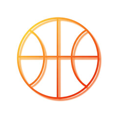 Basketball outline isolated on white background, a symbol of sport and activity