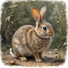 Texas wild cottontail rabbit bunny