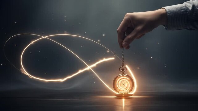 Hypnotic pendulum watch mind control brainwashing concept