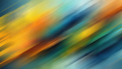 Diagonal Streaks of Yellow Orange Blue and Teal Abstract Background motion blur