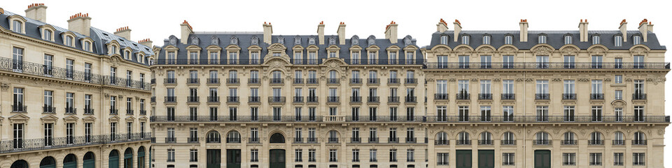 Fototapeta premium Classic European Style Building Facade Isolated Transparent Background
