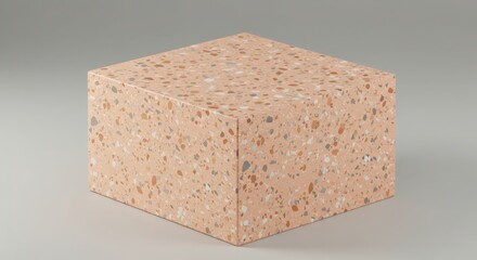 Textured Terracotta Cube with Unique Aggregate Surface Design