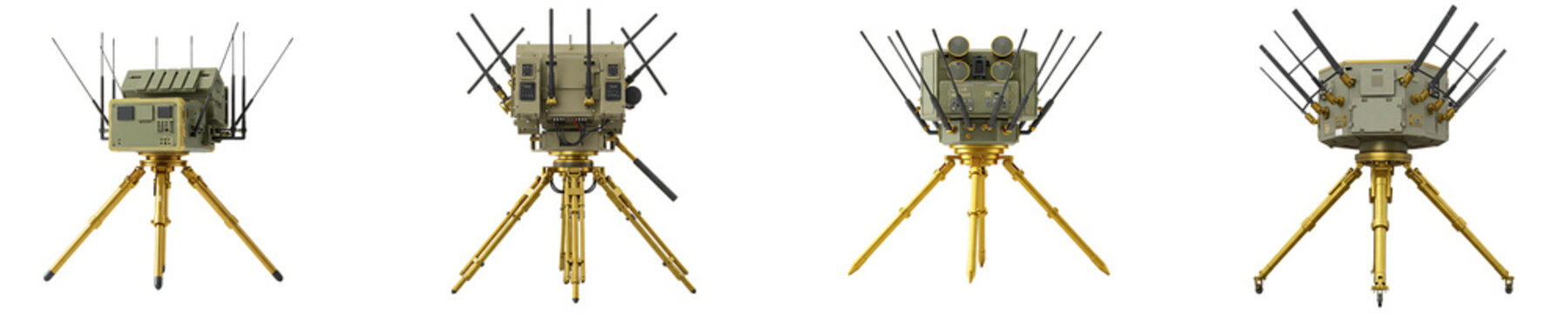 Military Signal Jammer Equipment on Tripod Transparent Background