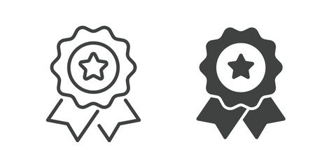 Certified icon. Line and glyph solid icon. Editable stroke and Perfect pixel isolated on white background. Vector illustration