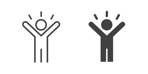 Personal success icon. Line and glyph solid icon. Editable stroke and Perfect pixel isolated on white background. Vector illustration