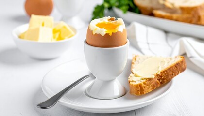 Fototapeta premium Boiled egg and toast