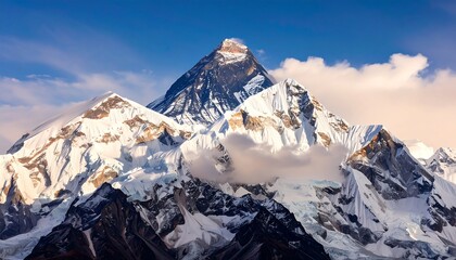Fototapeta premium Majestic mountain peak under a vibrant sky