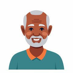 Minimal Detail Vector Illustration of Senior Face