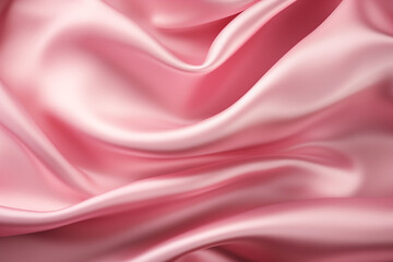 Obraz premium Romantic rose pink satin fabric with gentle folds. Background.