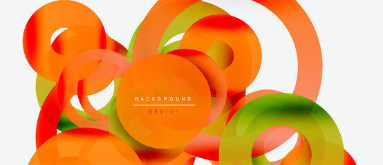 Abstract vector illustration. Overlapping colorful shapes create dynamic composition. Modern design element for backgrounds, banners.