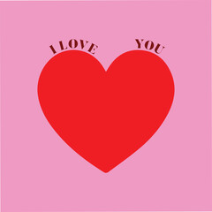 Heart icon and love typography with isolated on a white background. valentine day card banner poster, greeting celebration vector art. 