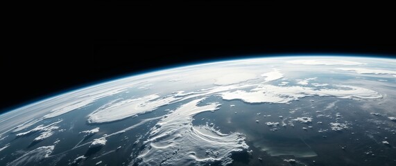 Planet earth rotating showing clouds and ocean from space