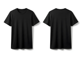 Blank Black Tee Template for Design and Branding, Front and Back Views