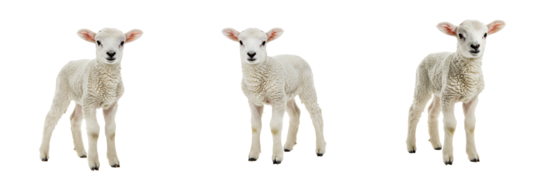 Baby Sheep Lamb Isolated On Transparent Background