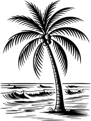 Beach Palm Vector SVG Printable