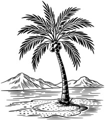 Desert Palm Nature SVG Illustration