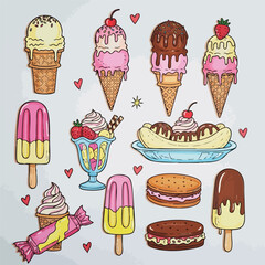 Delicious Ice Cream and Frozen Dessert Clipart Collection