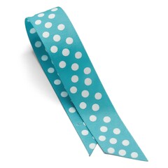 Polka dot turquoise ribbon with pointed ends