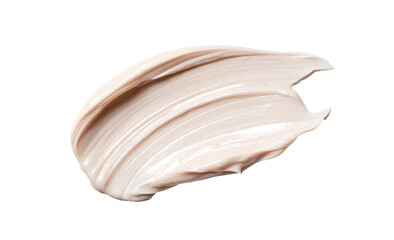 Naklejka premium Creamy light beige cosmetic smear on black background