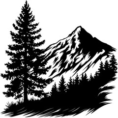Mountain Pine Vector SVG