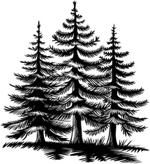 Three Pine Trees SVG