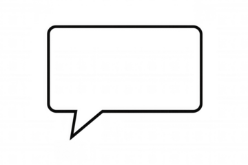 Simple black speech bubble with transparent background, ideal for adding text and customizing communication visuals