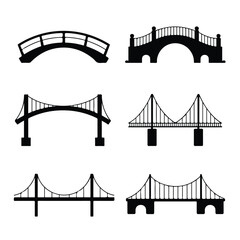 Obraz premium Collection of bridge silhouettes