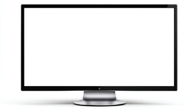 Vibrant Color Visual of Sleek Desktop Monitor Blank Screen on Transparent Background