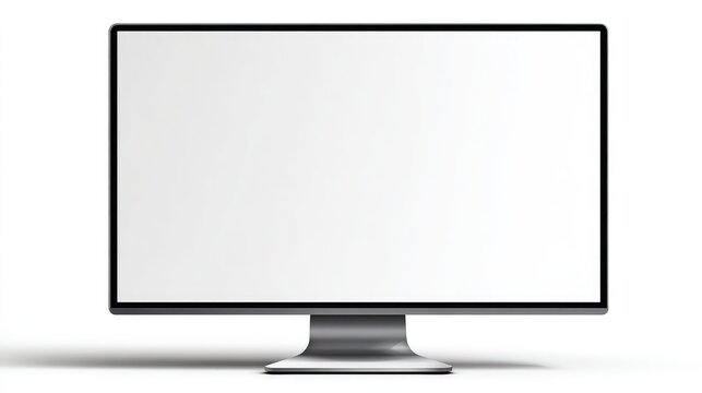 Vibrant Color Visual of Sleek Desktop Monitor Blank Screen on Transparent Background
