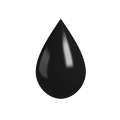 Black oil drop. Isolated. 3d illustration.
