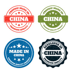 Made in China. Premium Quality Product Badges and Stamps