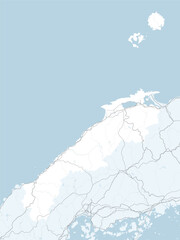 日本の島根県と隣接する都道府県を含む、シンプルなロードマップ