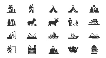 Obraz premium Explore the great outdoors with these versatile adventure and nature icons for your next project