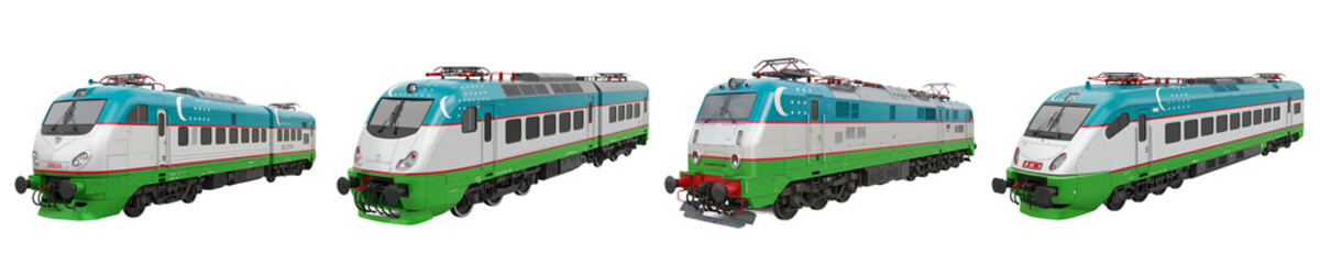 Obraz premium Uzbekistan Flag High Speed Train On Isolated Transparent Background