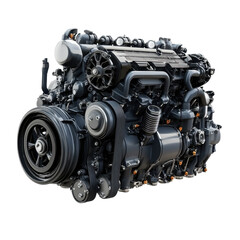 Fototapeta premium Modern high-tech and efficient car engine isolated on a white background