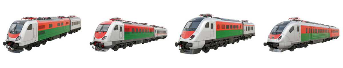 Fototapeta premium Belarus Flag Train Red Green White Isolated Transparent Background